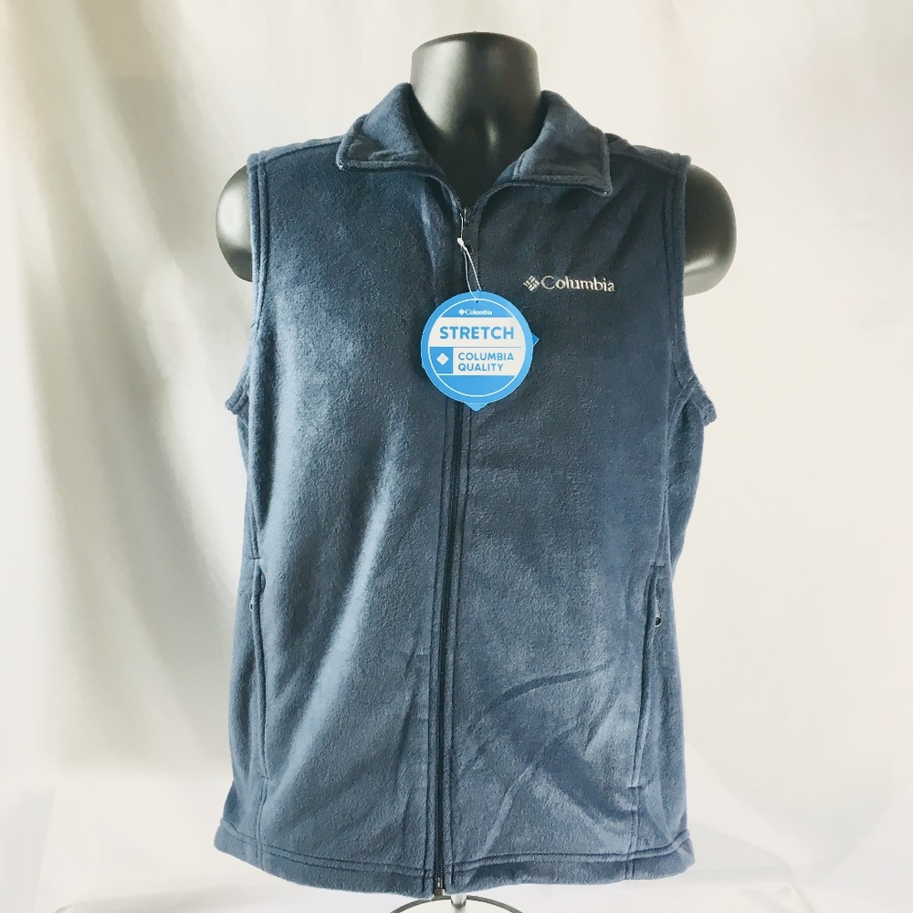 Men's Small Columbia Fleece Vest Blue Full Zip